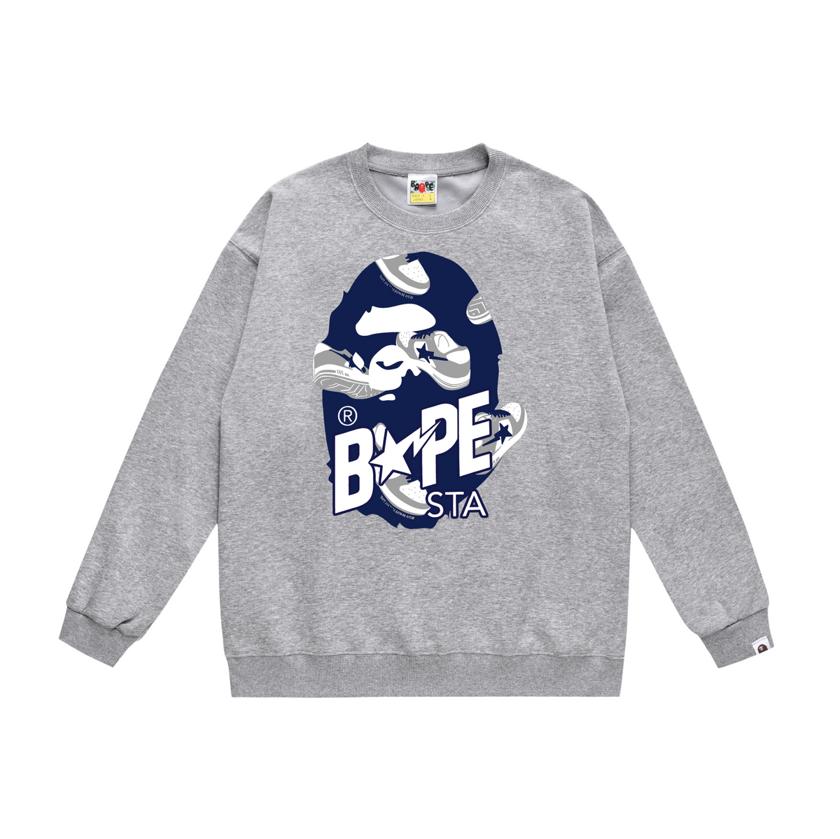 BAPE STA Sneaker Ape Head Graphic Crew-Neck Sweatshirt
