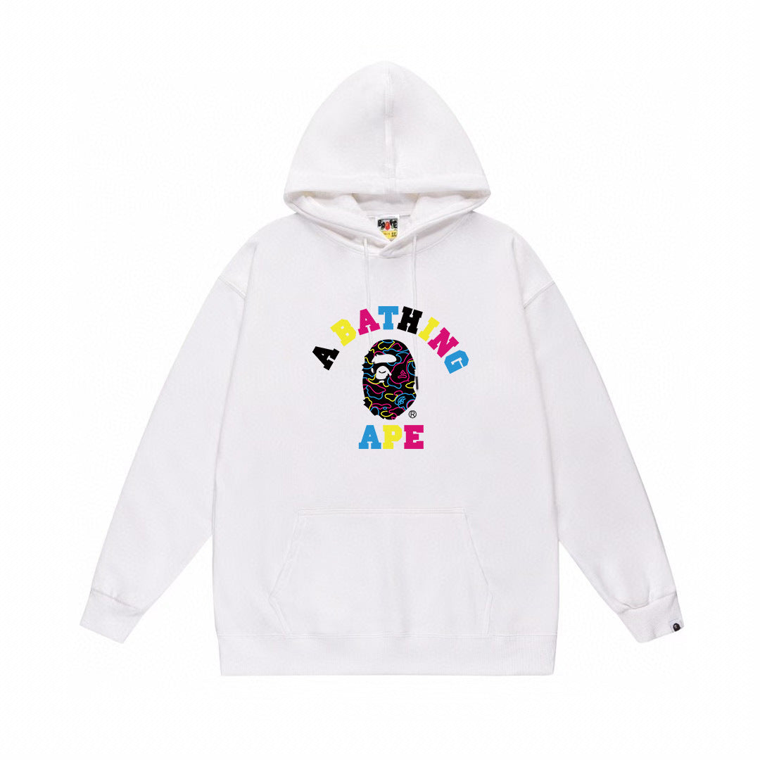 BAPE Multicolor Outline Camo College Logo Pullover Hoodie