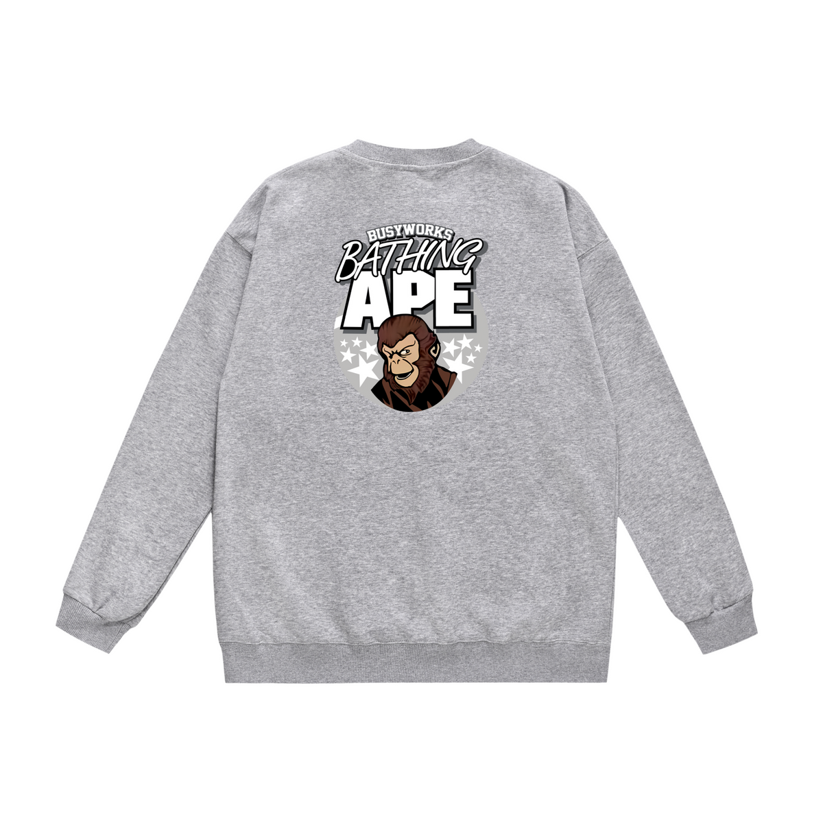 BAPE Busy Works Ape Character Graphic Crew-Neck Sweatshirt