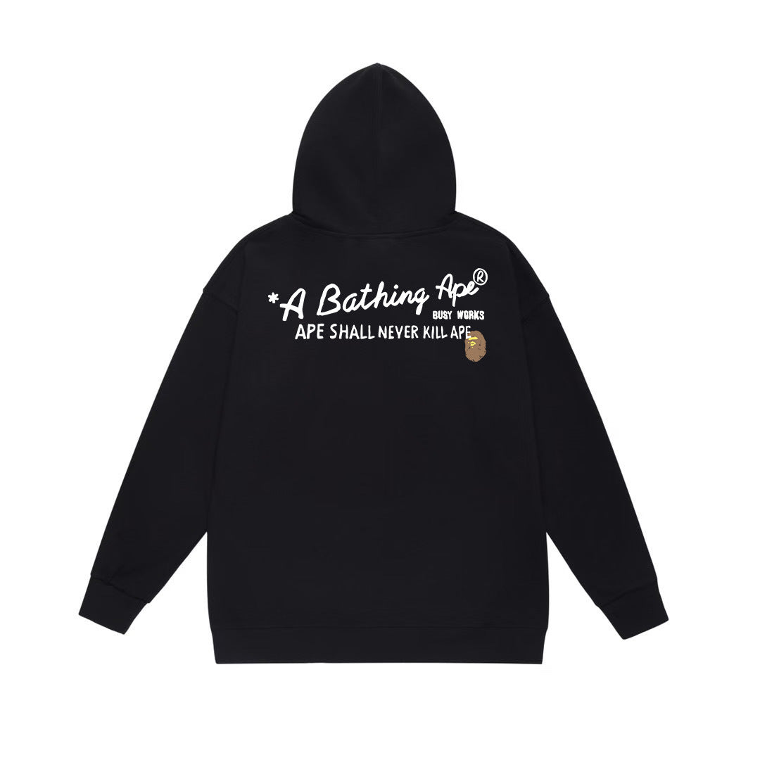 BAPE Chest Logo & Back Script Pullover Hoodie