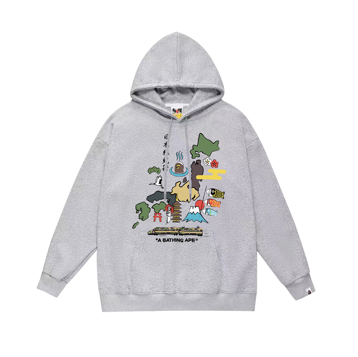 BAPE Japan Map Travel Collage Pullover Hoodie