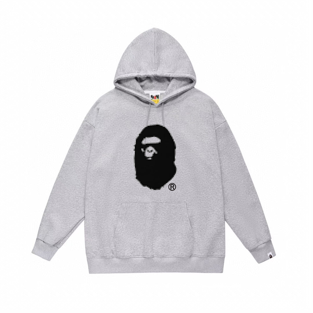 BAPE Pixel-Style Ape Head Graphic Pullover Hoodie