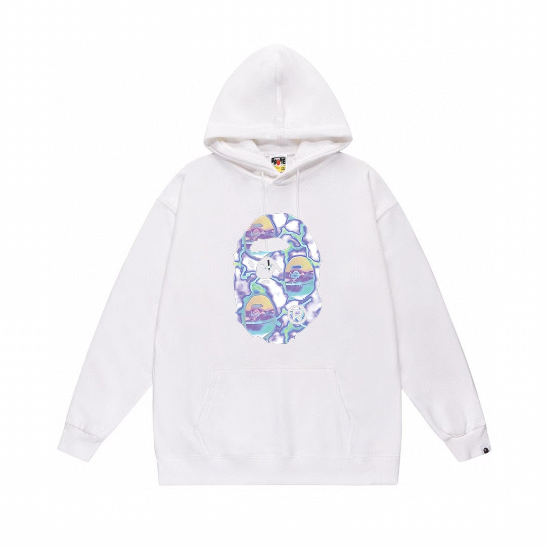 BAPE Pastel Abstract Camo Ape Head Pullover Hoodie