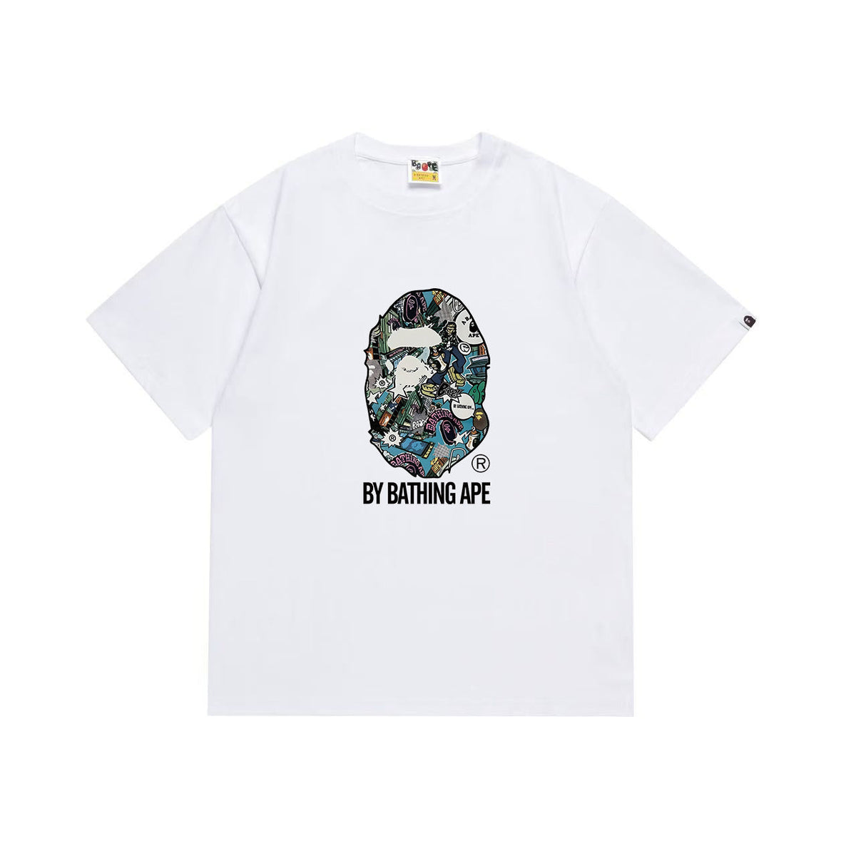 BAPE Comic Collage Ape Head Graphic T-Shirt