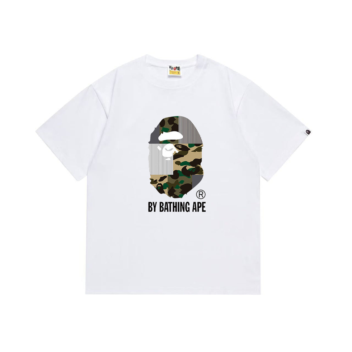 BAPE Camo & Stripe Collage Ape Head Graphic T-Shirt