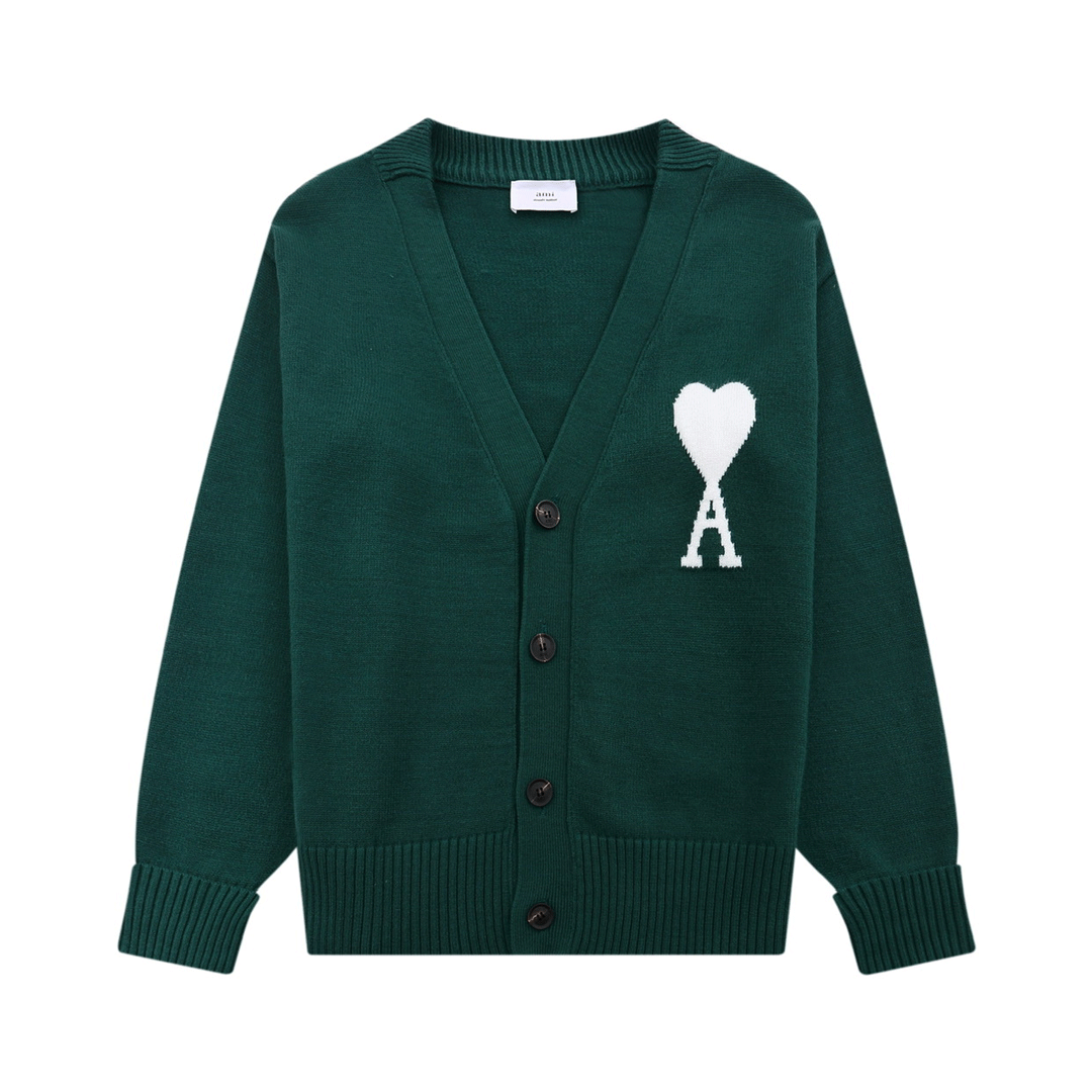 Valentine's Day Jacket Ami Cardigan Sweater Jacquard Love a Men's and Women's Couple Coat