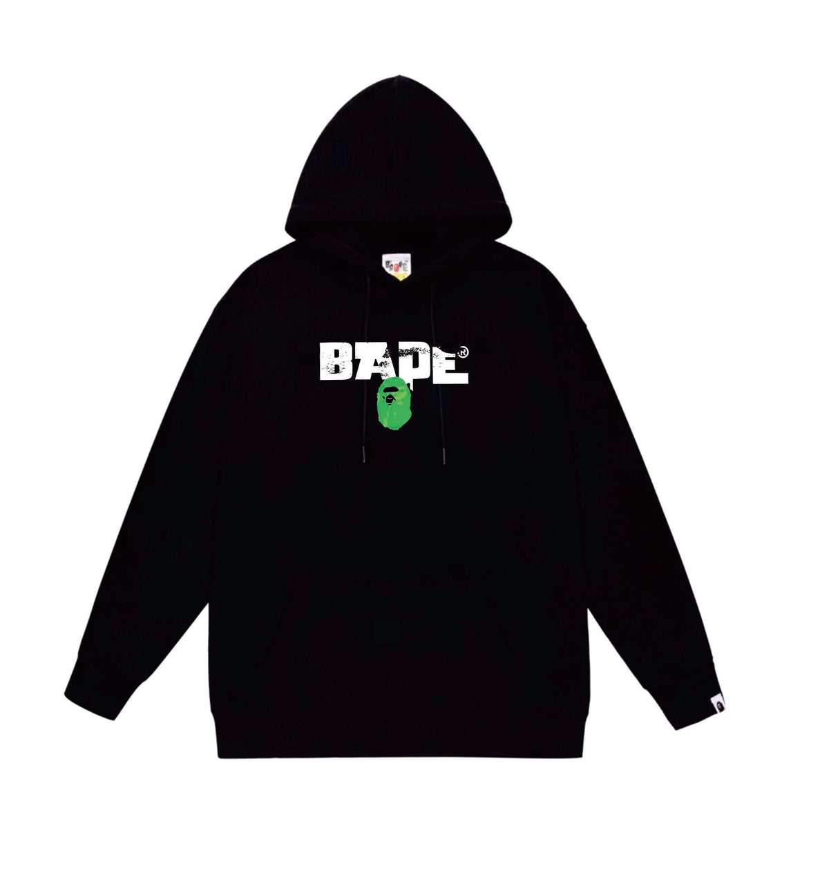 BAPE Distressed-Effect Logo & Ape Soldier Graphic Hoodie