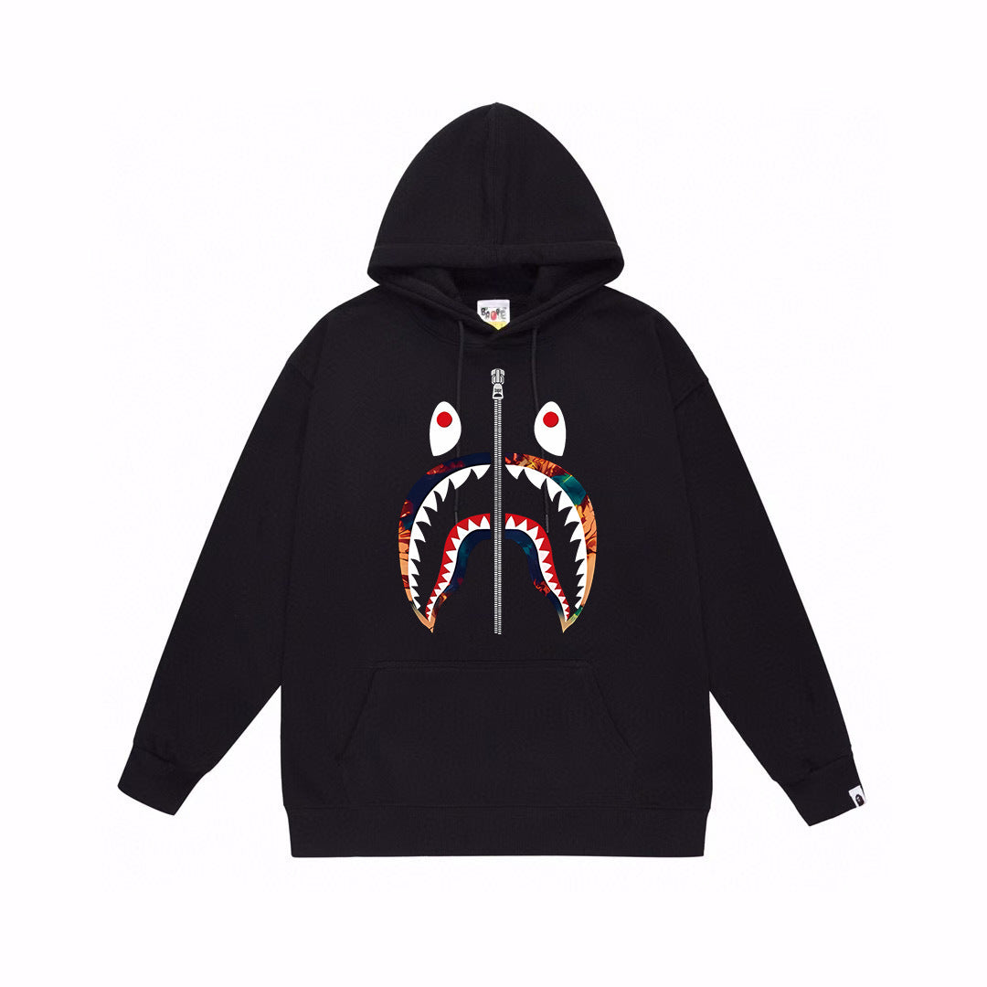 BAPE Multicolor Shark Face Graphic Pullover Hoodie