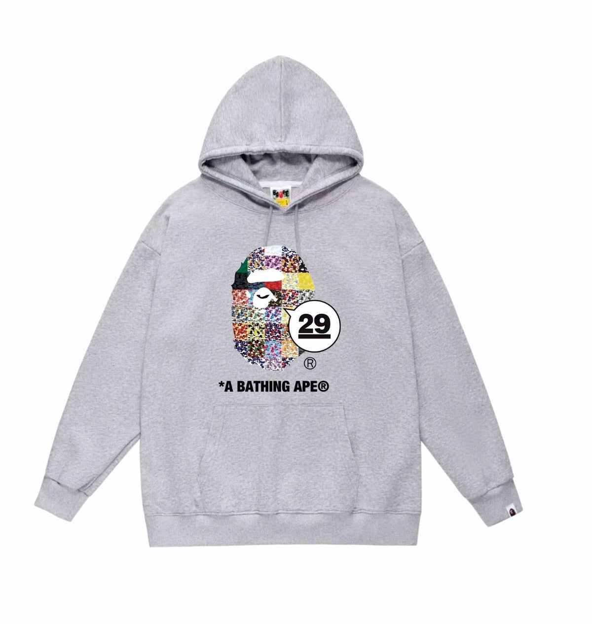 BAPE 29 Patchwork-Style Camo Ape Head Pullover Hoodie