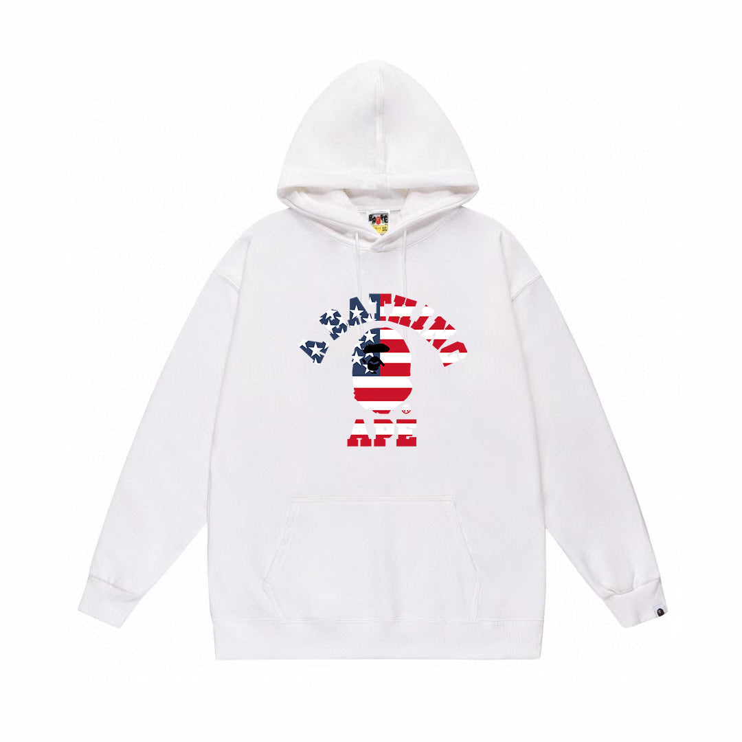 BAPE Stars & Stripes College Logo Pullover Hoodie