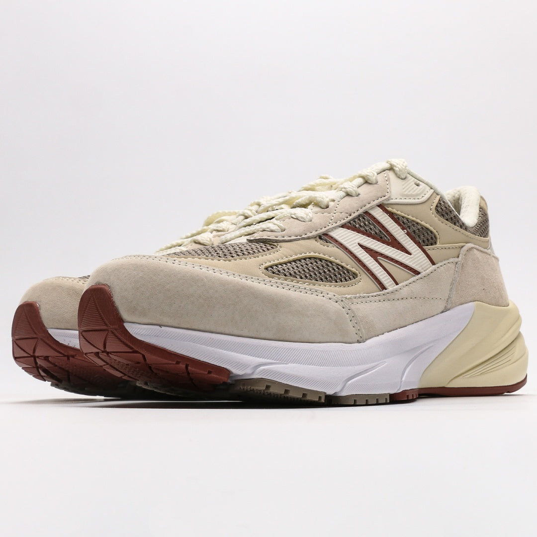 New Balance 990v6 Beige & Burgundy Sneakers