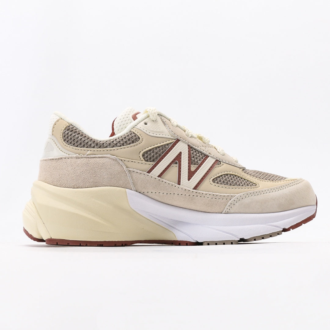New Balance 990v6 Beige & Burgundy Sneakers