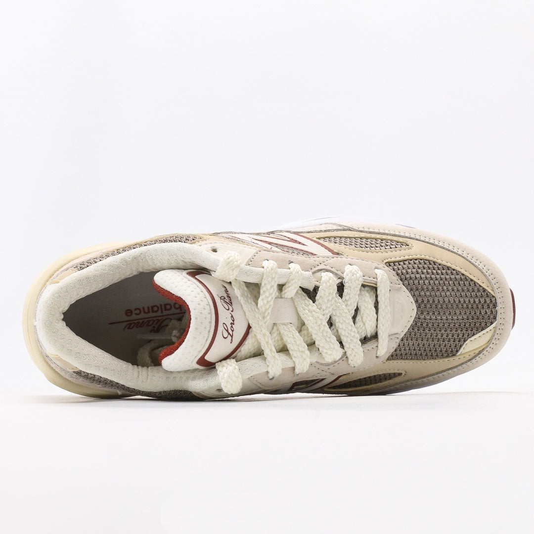 New Balance 990v6 Beige & Burgundy Sneakers