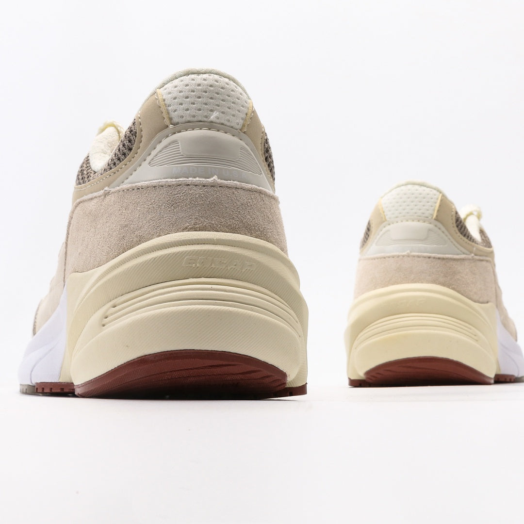 New Balance 990v6 Beige & Burgundy Sneakers