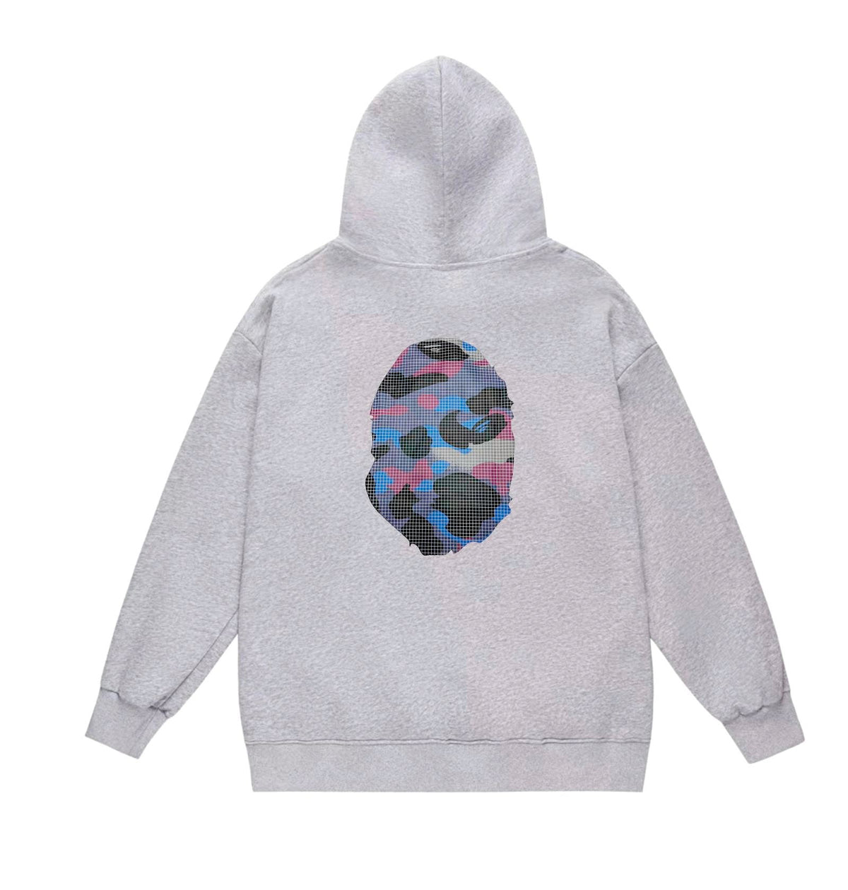 BAPE Grid-Effect Camo Ape Head Pullover Hoodie