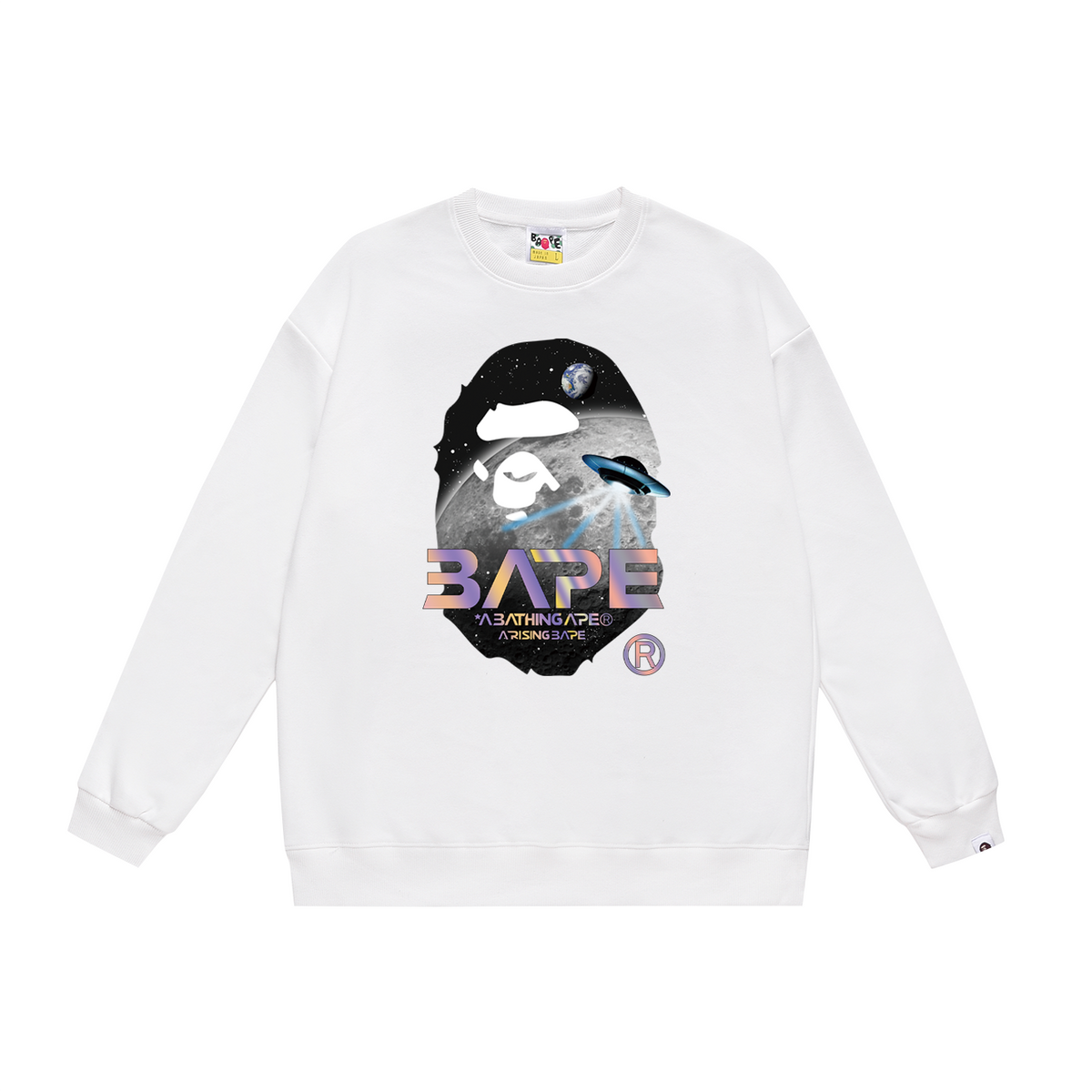 BAPE Space & UFO Ape Head Crew-Neck Sweatshirt
