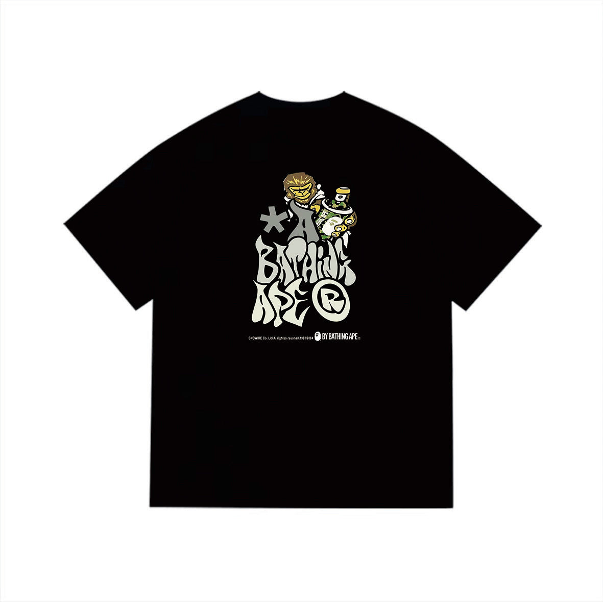 BAPE Graffiti Lettering & Spray Can Graphic T-Shirt
