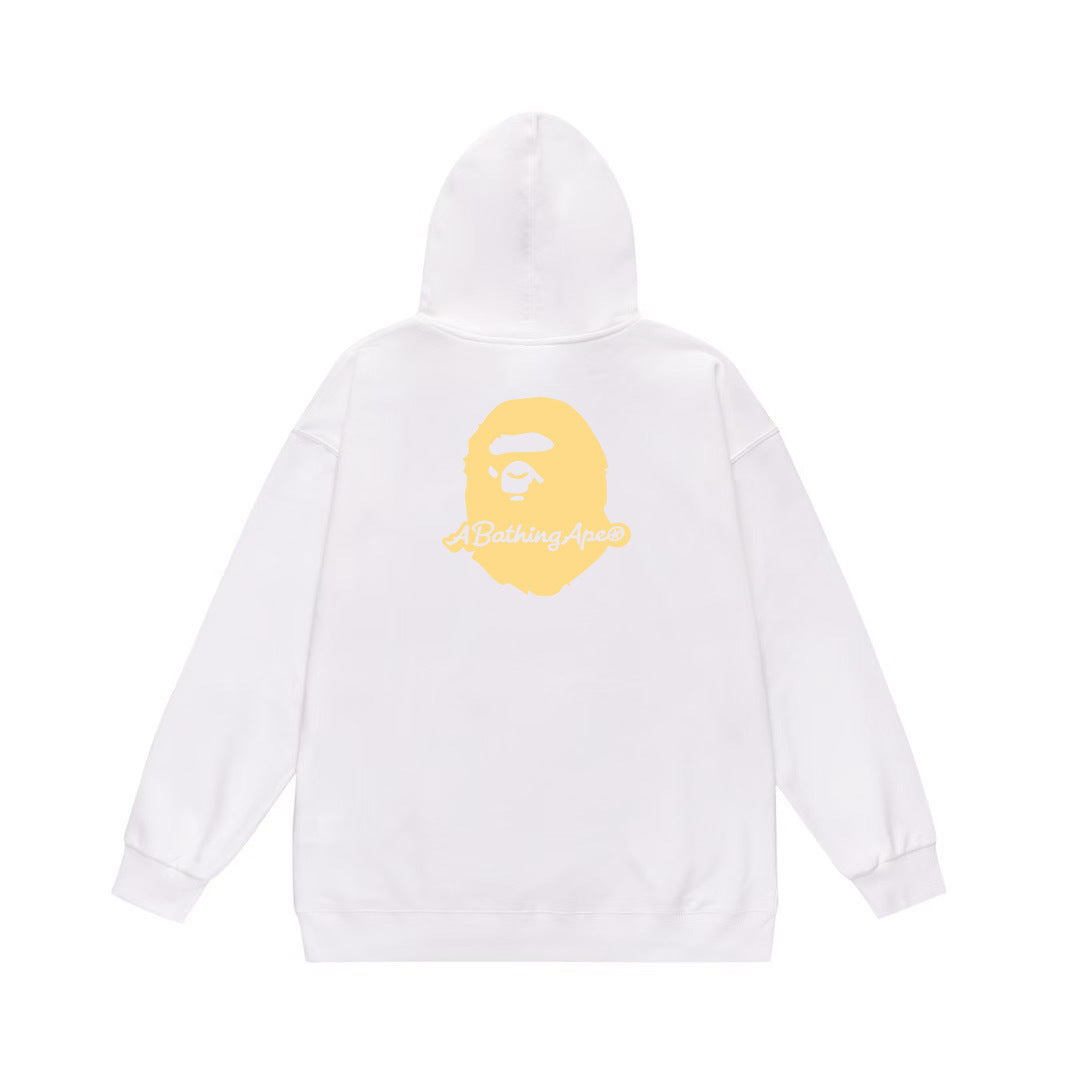 BAPE Yellow Varsity Logo & Blue Star Pullover Hoodie