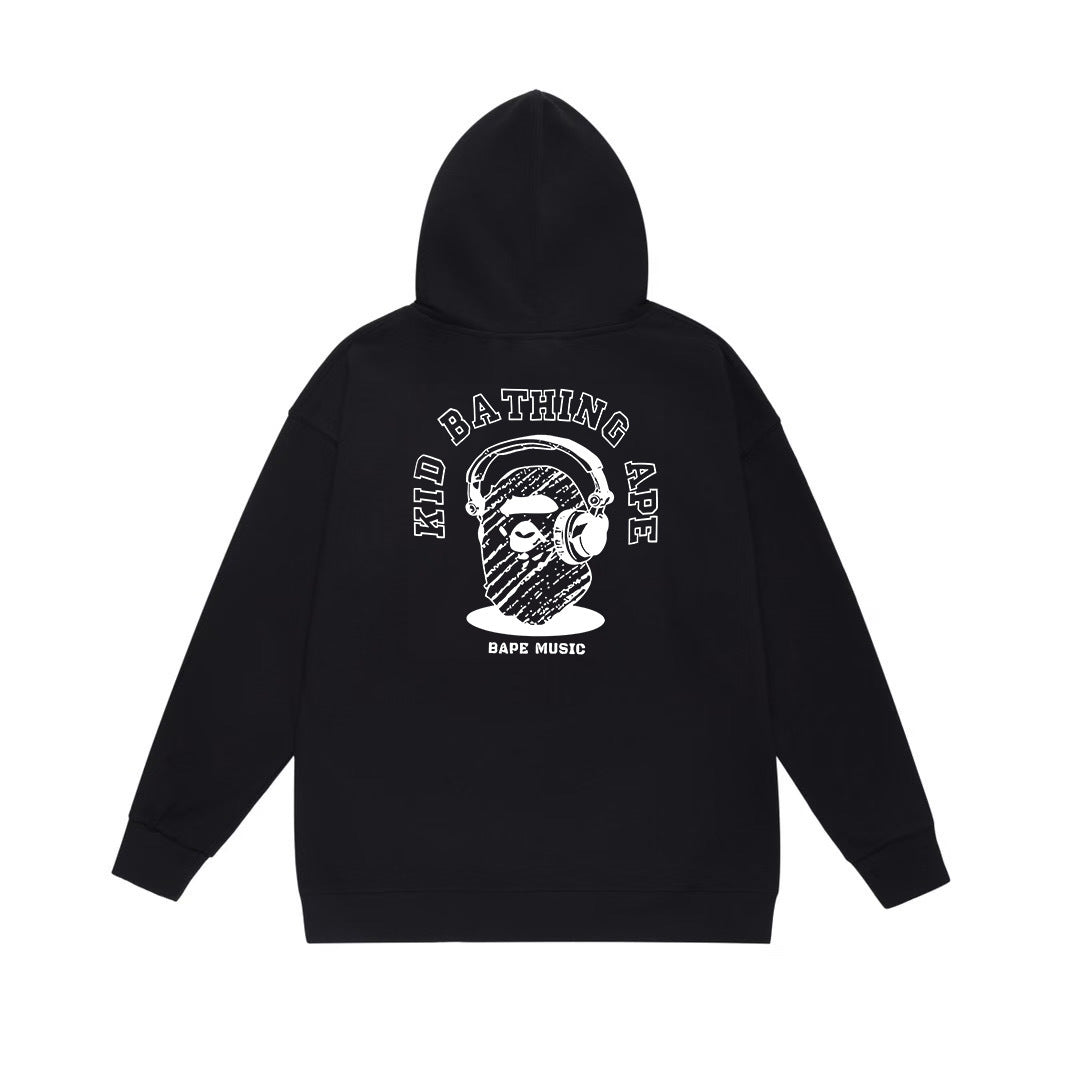 BAPE Music Headphones Graphic Pullover Hoodie