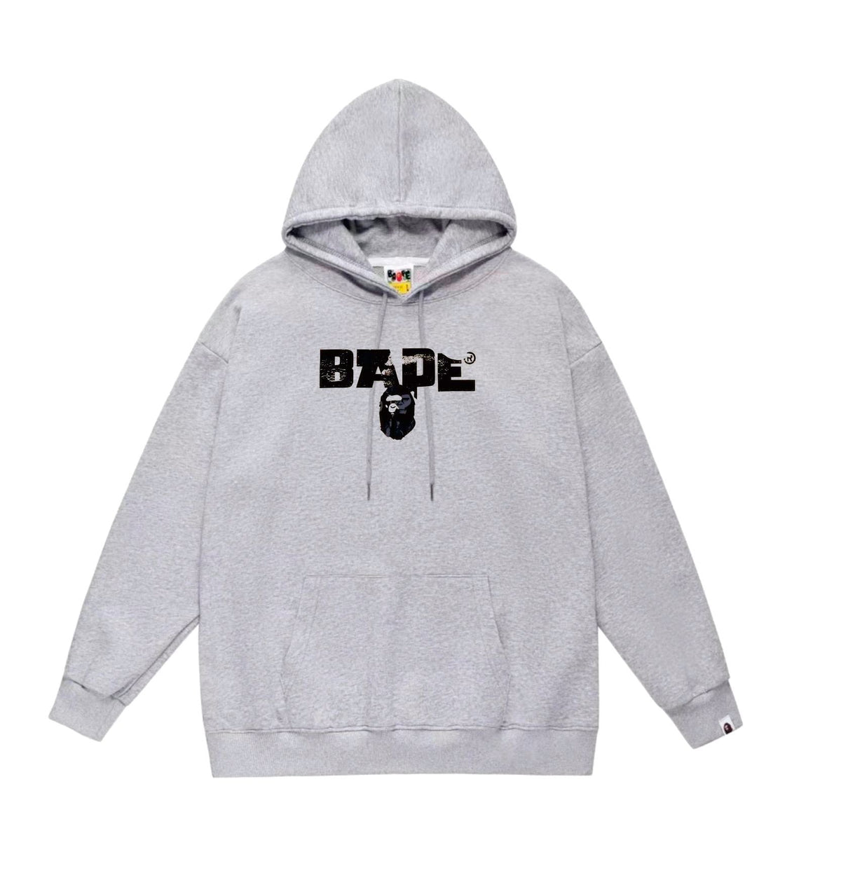 BAPE Distressed-Effect Logo & Ape Soldier Graphic Hoodie