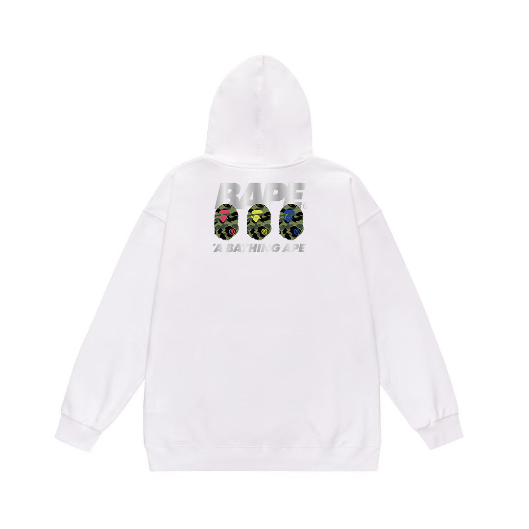 BAPE Camo Chest Logo & Triple Ape Head Pullover Hoodie