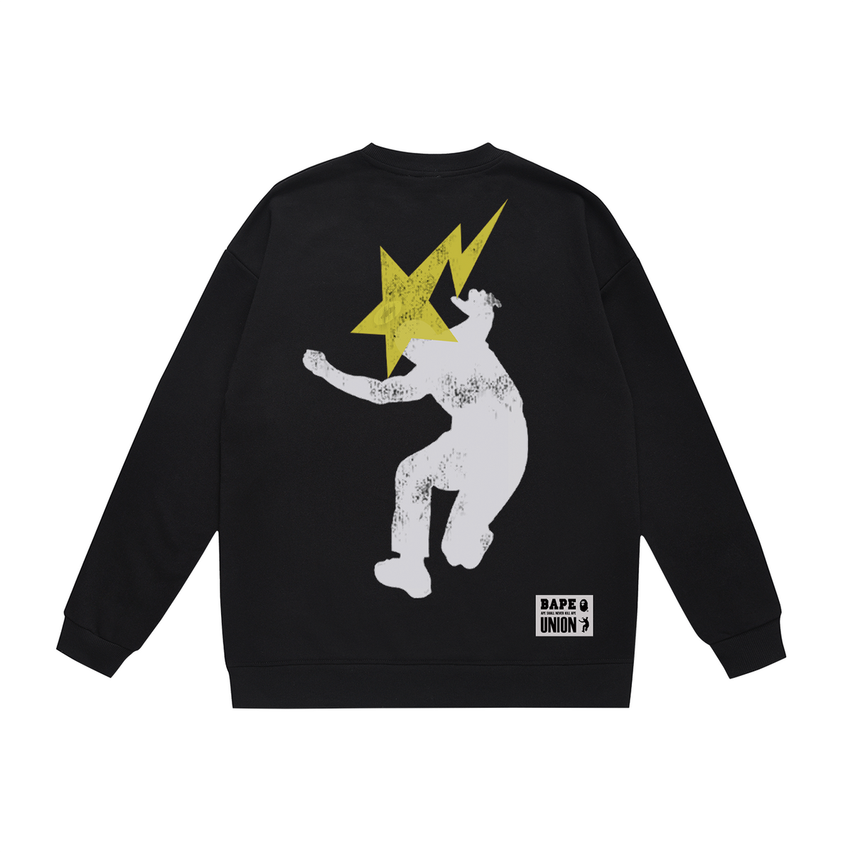 BAPE Halo Ape Head Distressed-Effect Crew-Neck Sweatshirt