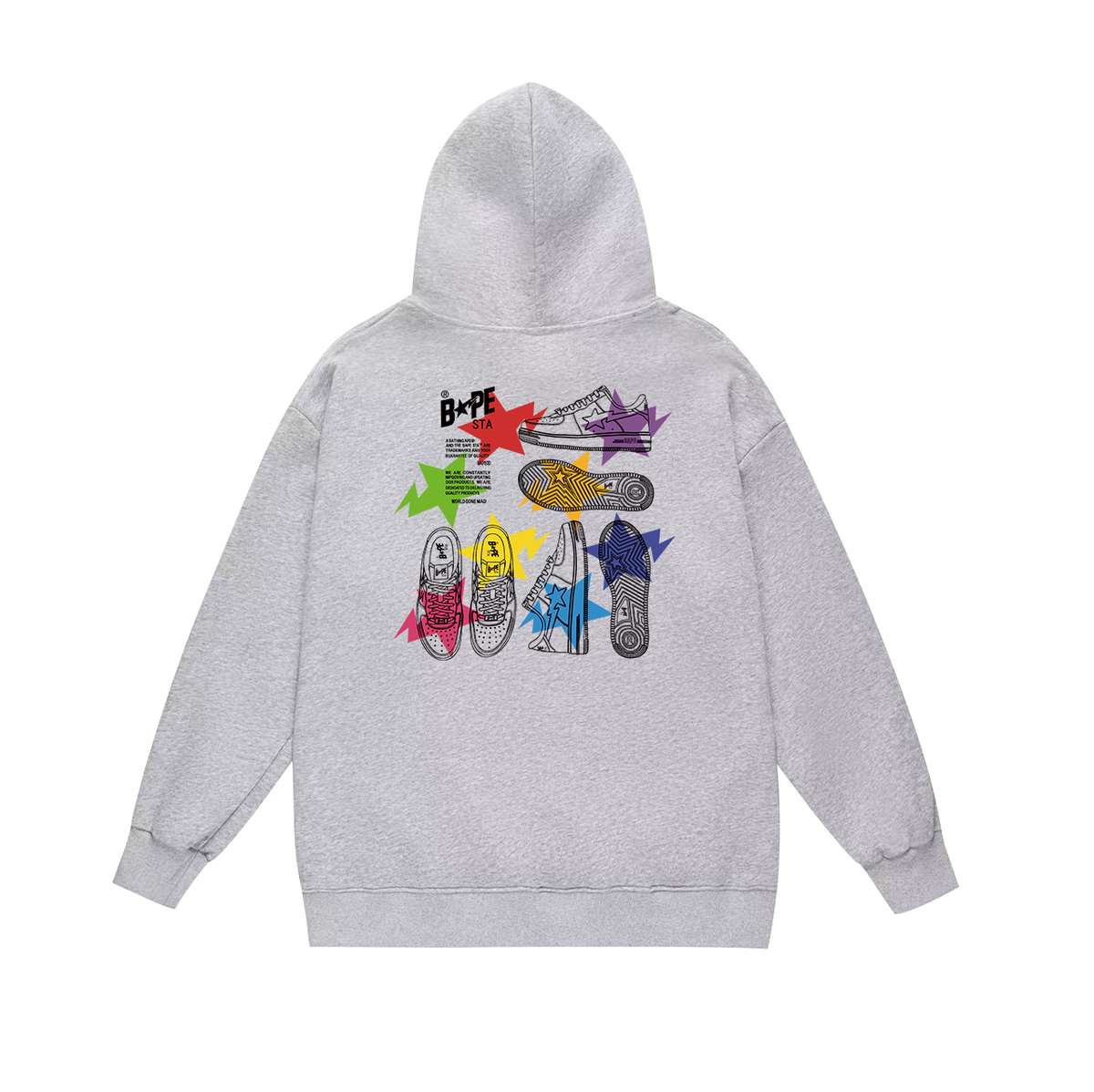 BAPE STA Sneaker Blueprint Graphic Pullover Hoodie