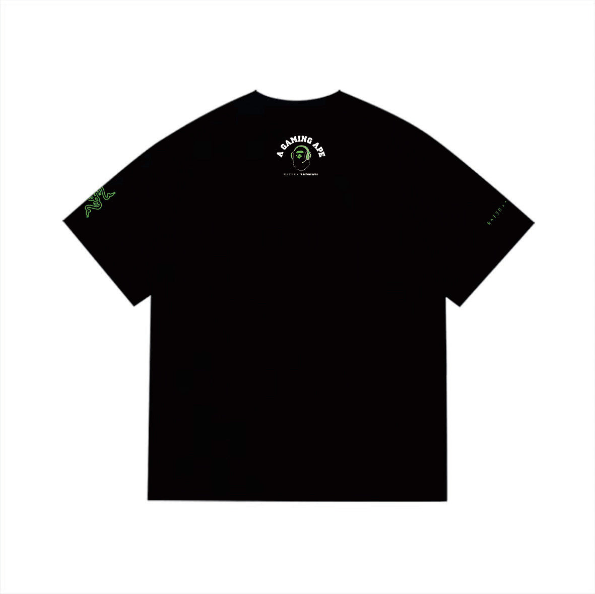 BAPE Green Gaming Headset Ape Head Graphic T-Shirt
