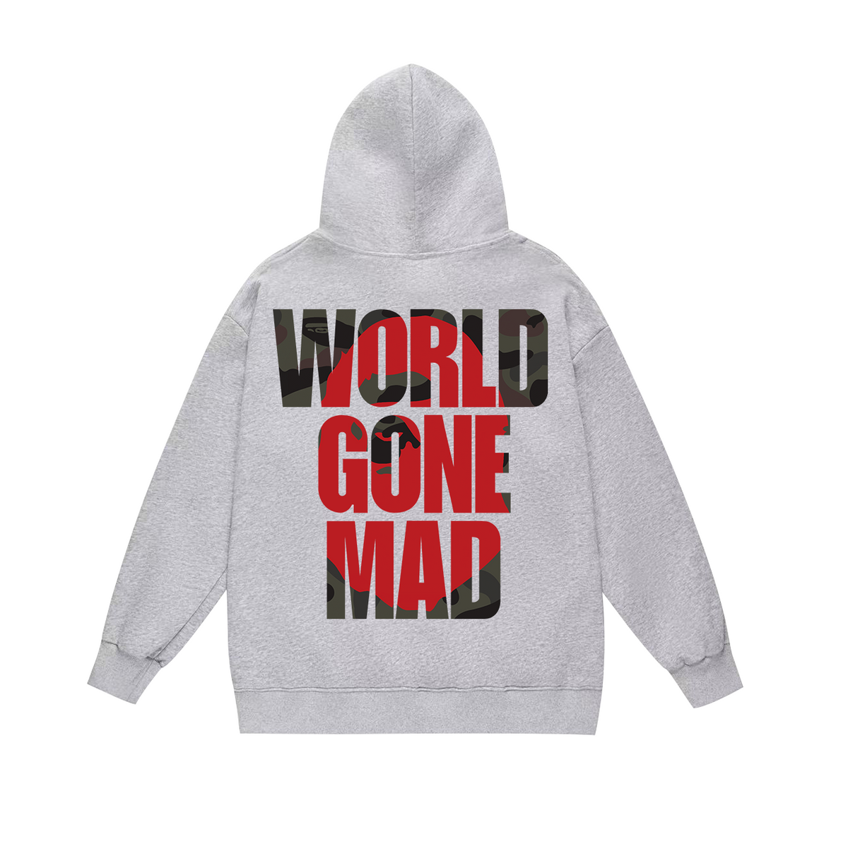 BAPE World Gone Mad Camo Ape Head Back Graphic Hoodie