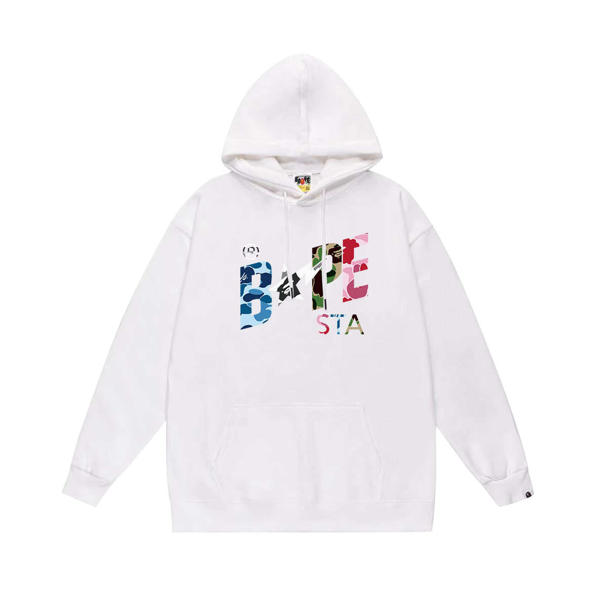 BAPE STA Multicolor Camo Logo Pullover Hoodie
