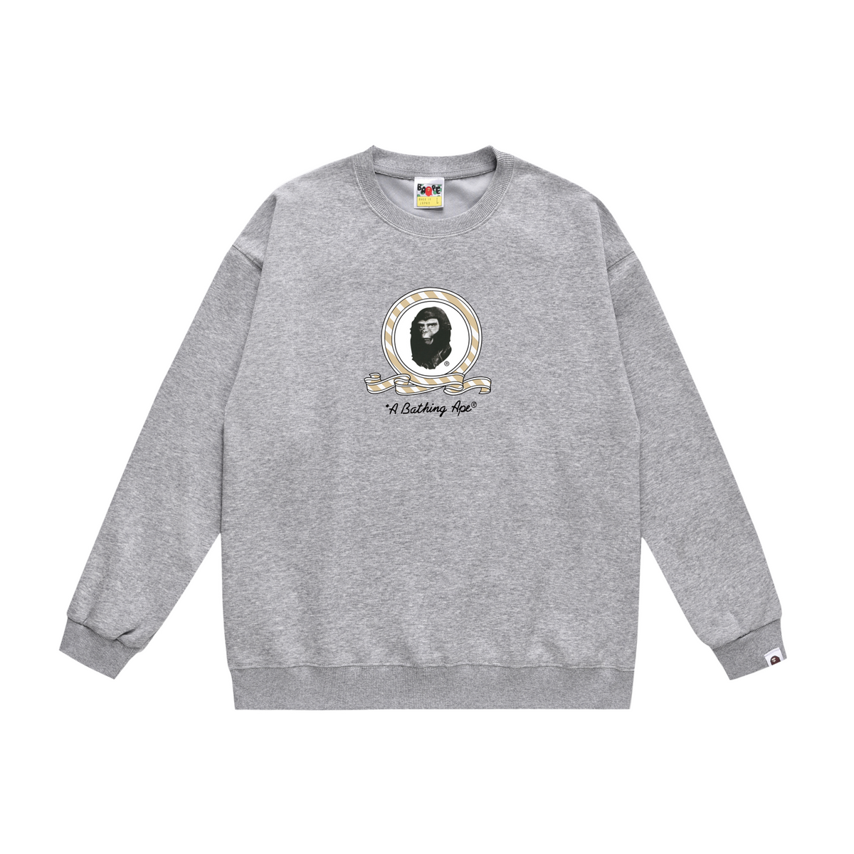 BAPE Ape Portrait Crest & Star Crew-Neck Sweatshirt