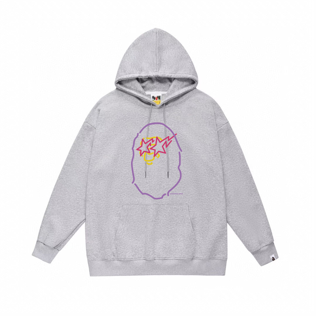 BAPE Neon-Style Star-Eye Ape Head Pullover Hoodie