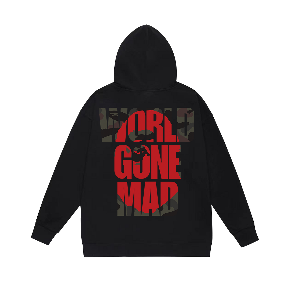 BAPE World Gone Mad Camo Ape Head Back Graphic Hoodie