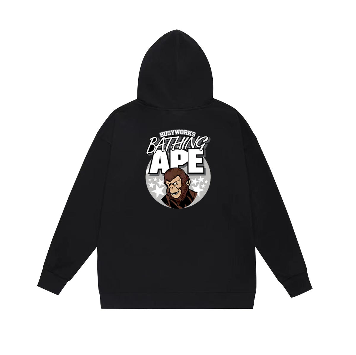 BAPE Busy Works Ape Character Graphic Pullover Hoodie