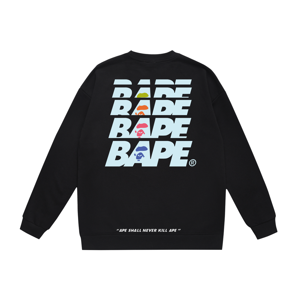 BAPE Camo Ape Head & Stacked Logo Crew-Neck Sweatshirt