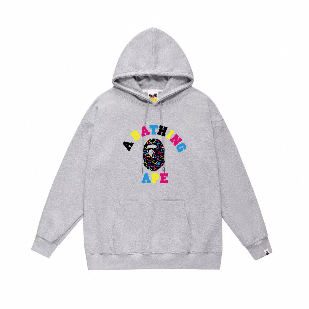BAPE Multicolor Outline Camo College Logo Pullover Hoodie