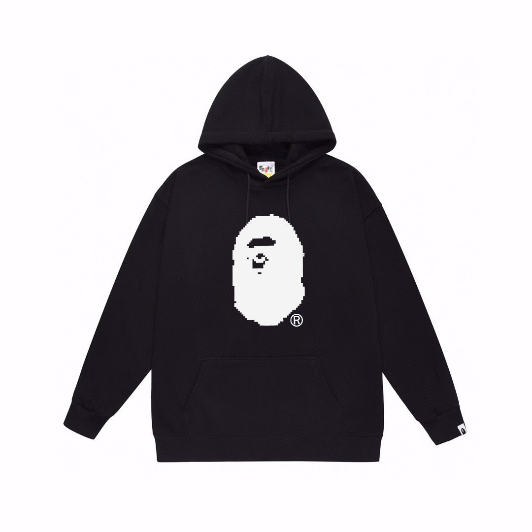 BAPE Pixel-Style Ape Head Graphic Pullover Hoodie