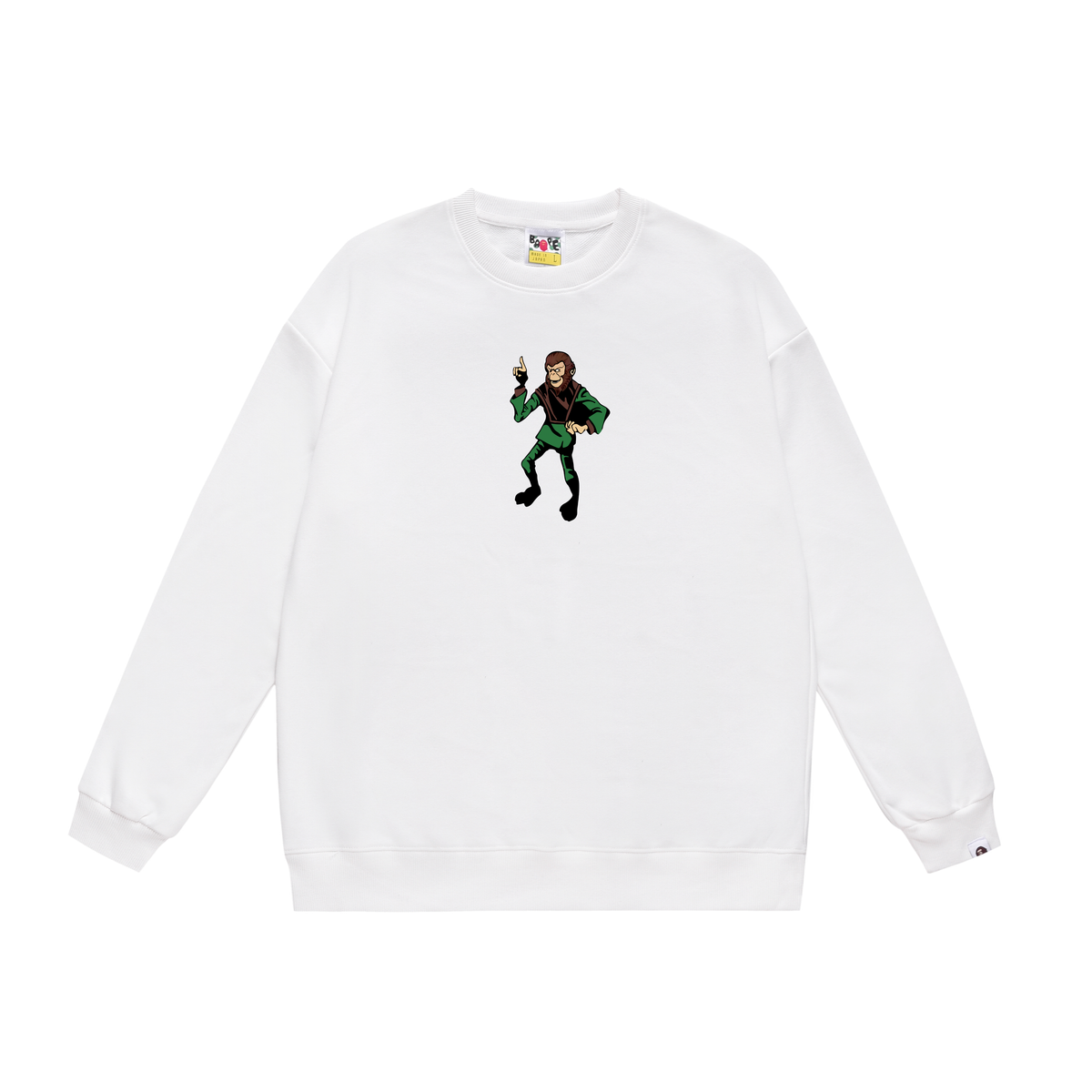 BAPE Busy Works Ape Character Graphic Crew-Neck Sweatshirt