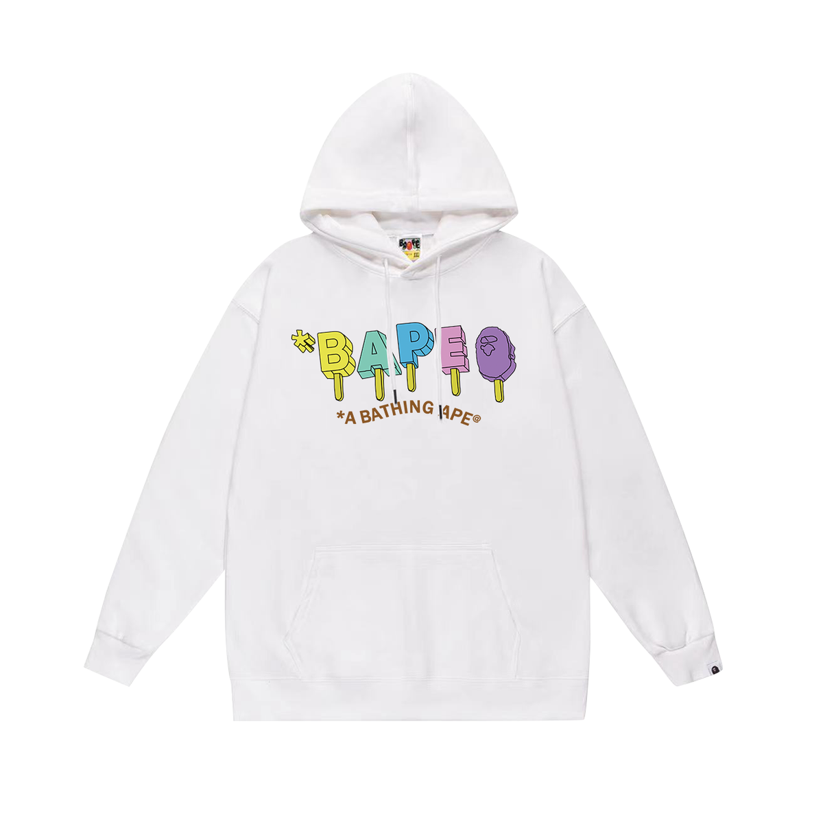 BAPE Pastel Popsicle Logo Graphic Pullover Hoodie