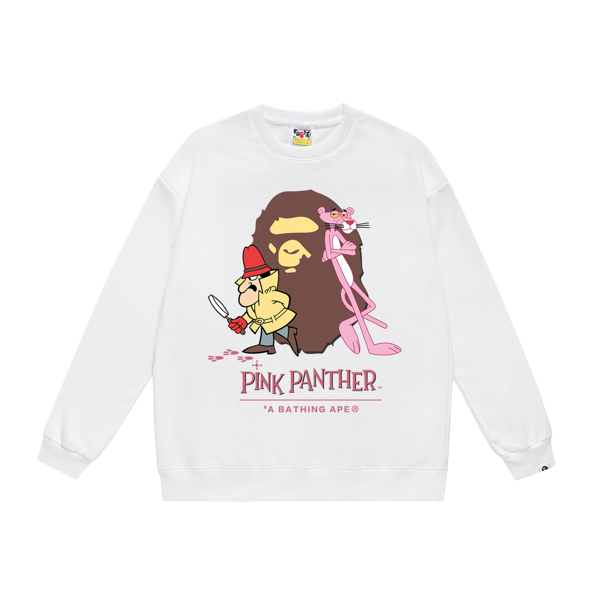 BAPE Pink Panther & Inspector Graphic Crew-Neck Sweatshirt