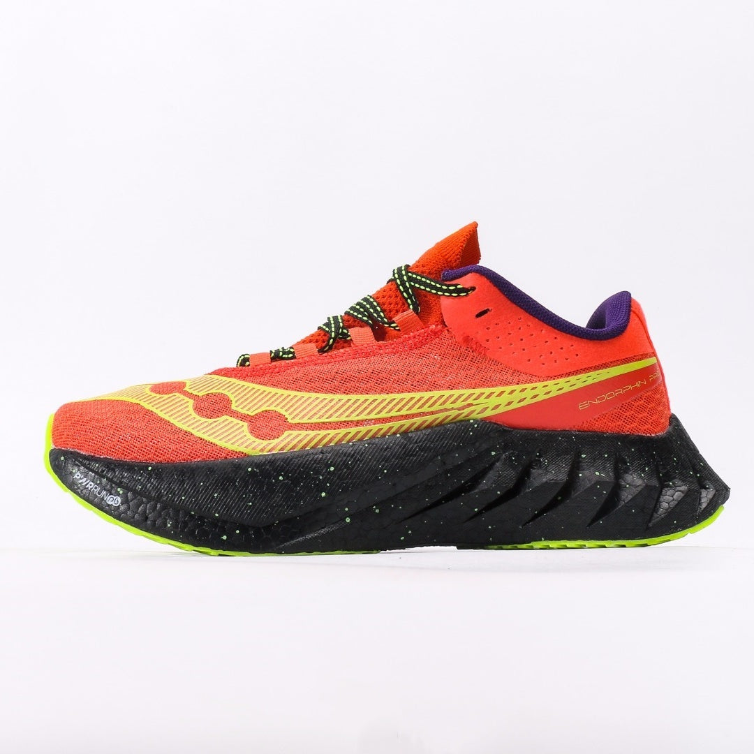 Saucony Endorphin Coral & Black Running Shoes