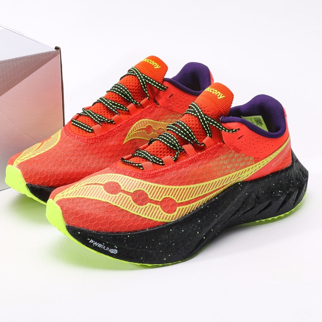 Saucony Endorphin Coral & Black Running Shoes