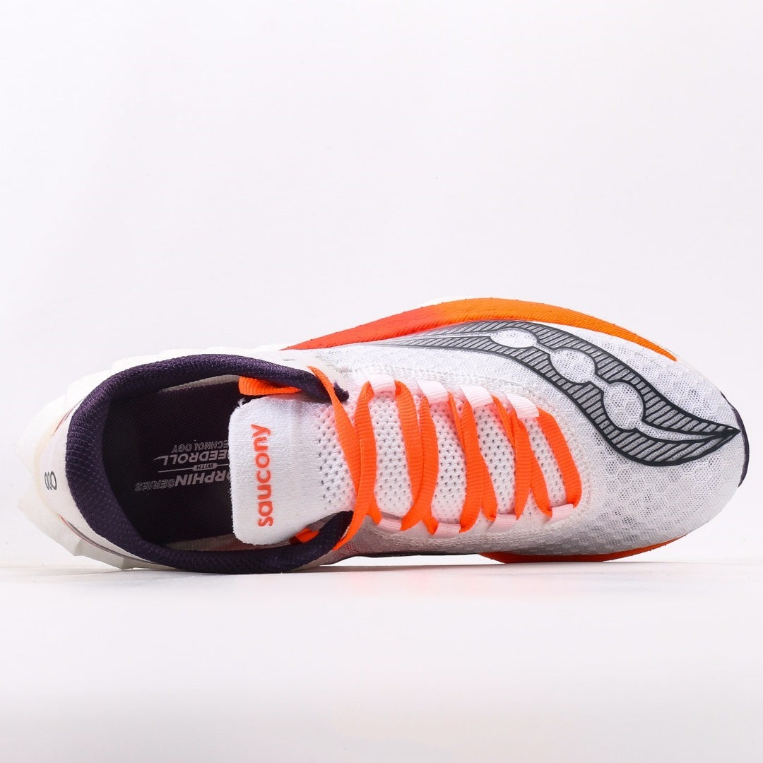 Saucony Endorphin Pro 4 White & Orange Running Shoes