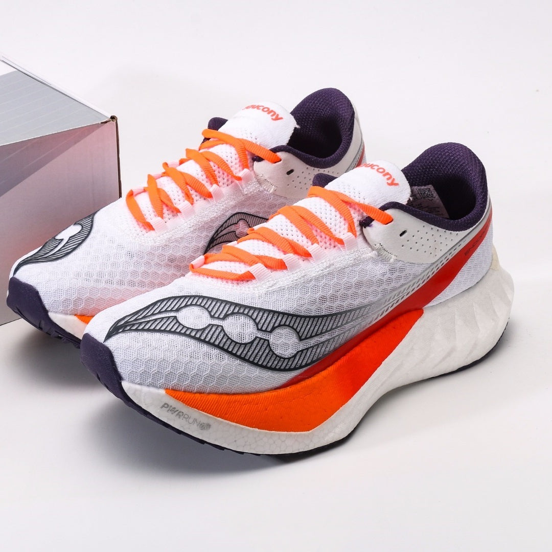 Saucony Endorphin Pro 4 White & Orange Running Shoes