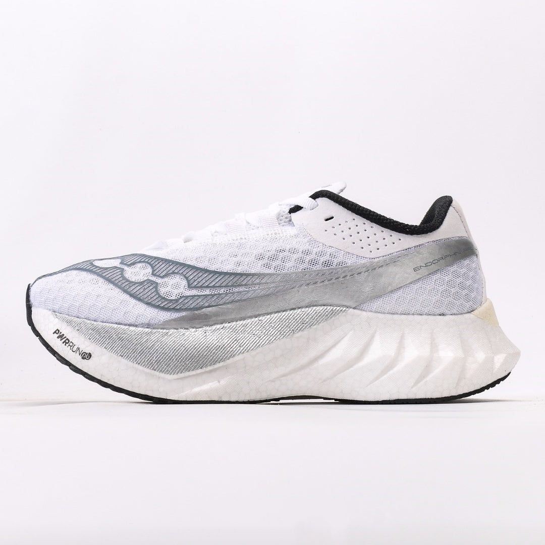 Saucony Endorphin Pro 4 White & Silver Running Shoes