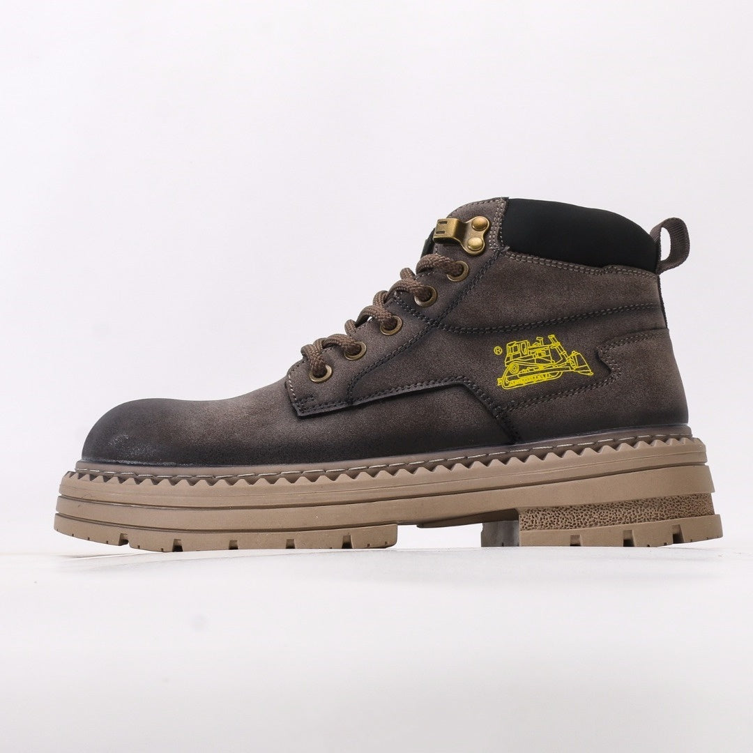 CAT Caterpillar Men's Leather Mid-Top Platform Boots