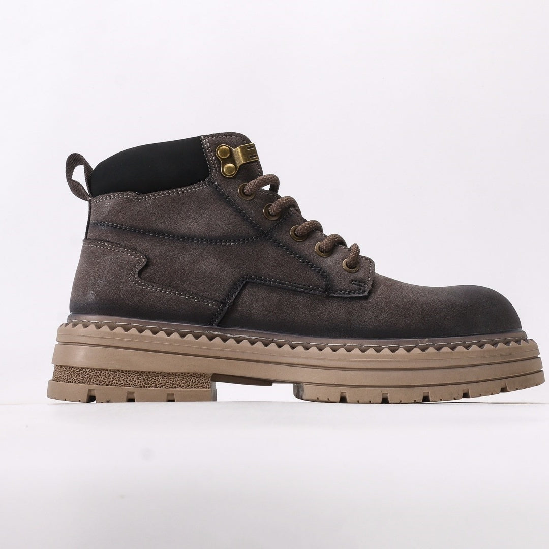 CAT Caterpillar Men's Leather Mid-Top Platform Boots