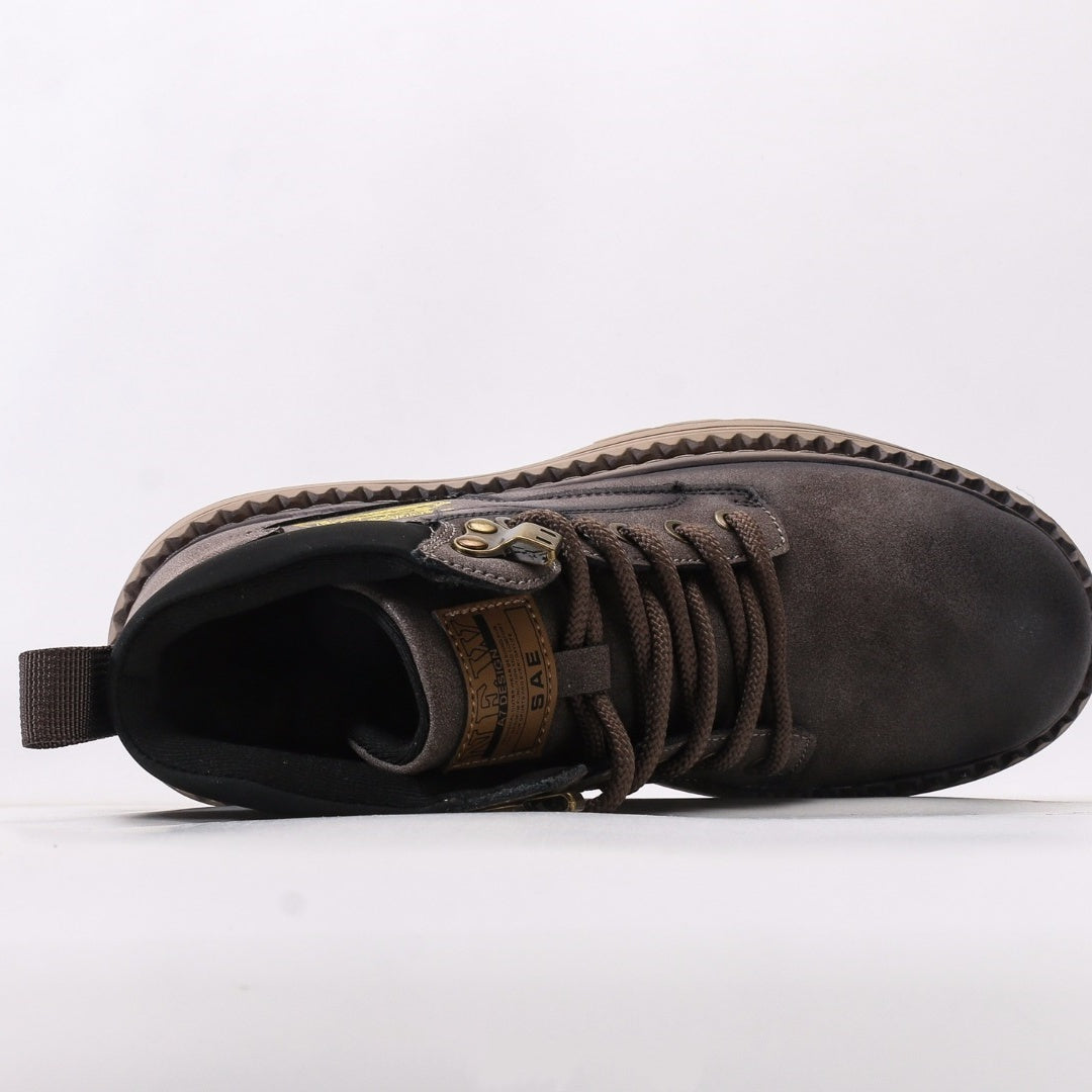 CAT Caterpillar Men's Leather Mid-Top Platform Boots