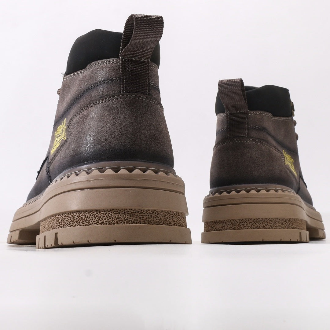 CAT Caterpillar Men's Leather Mid-Top Platform Boots