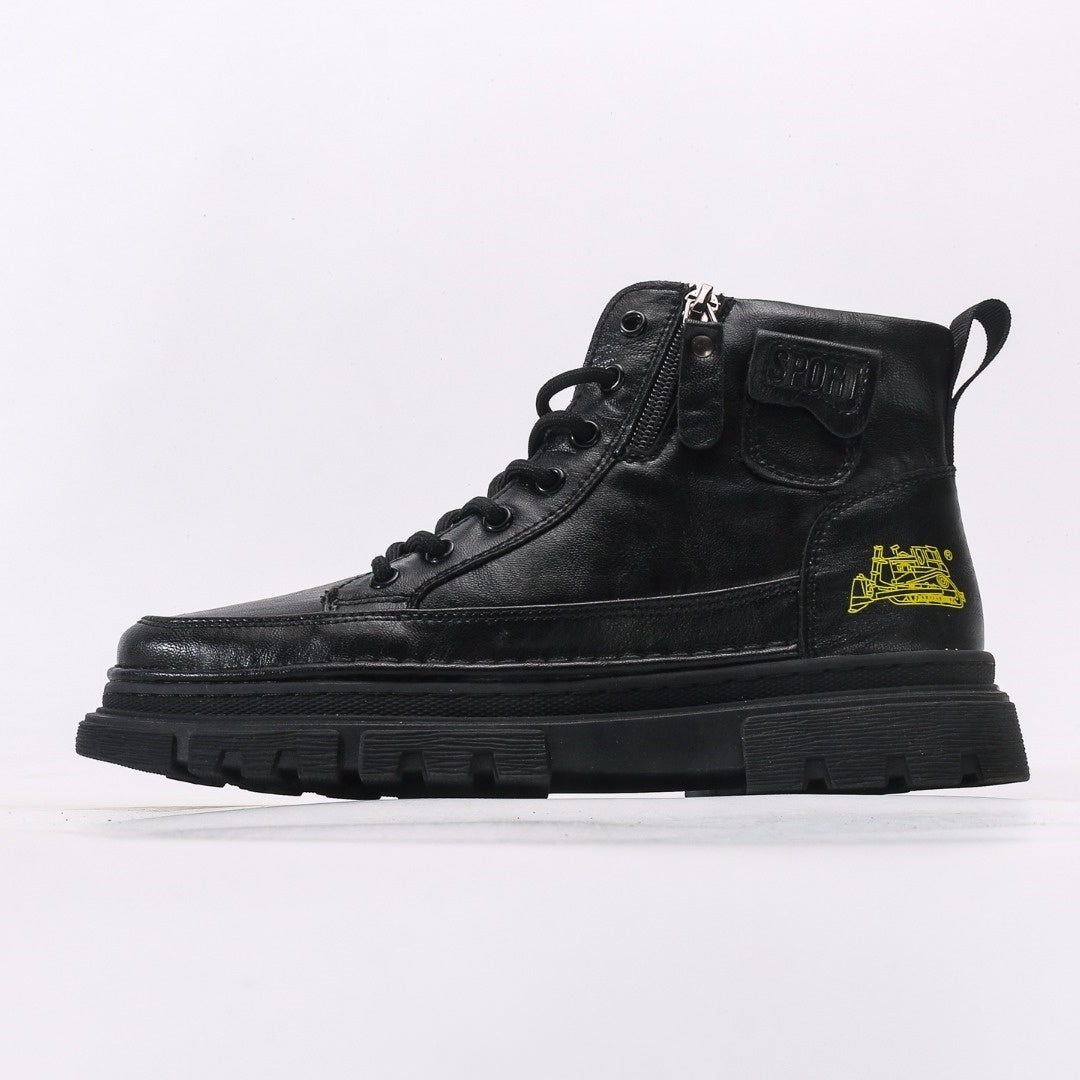 CAT Caterpillar Men's Leather Platform Boots